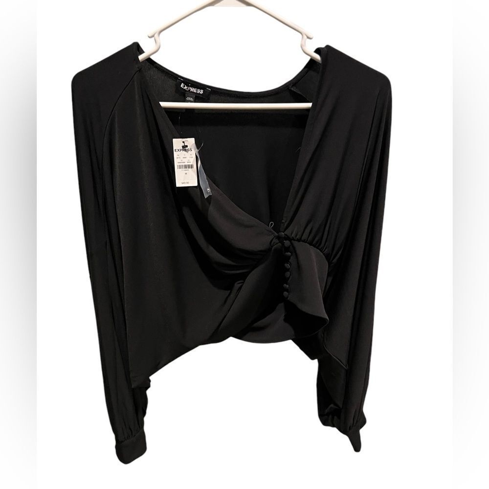 Express black button front blouse NWT size medium